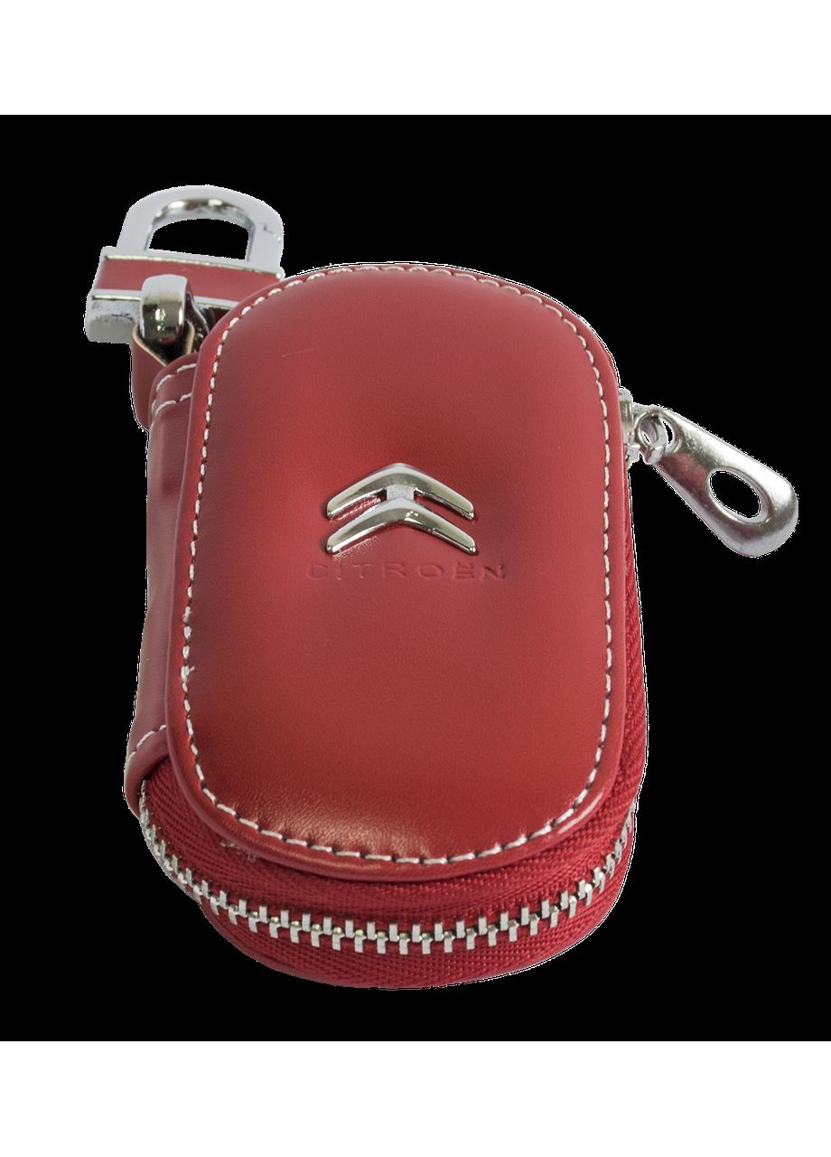 Ключница, кожаная автоключница с логотипом СИТРОЭН (красная 17015) Citroen (360949174)