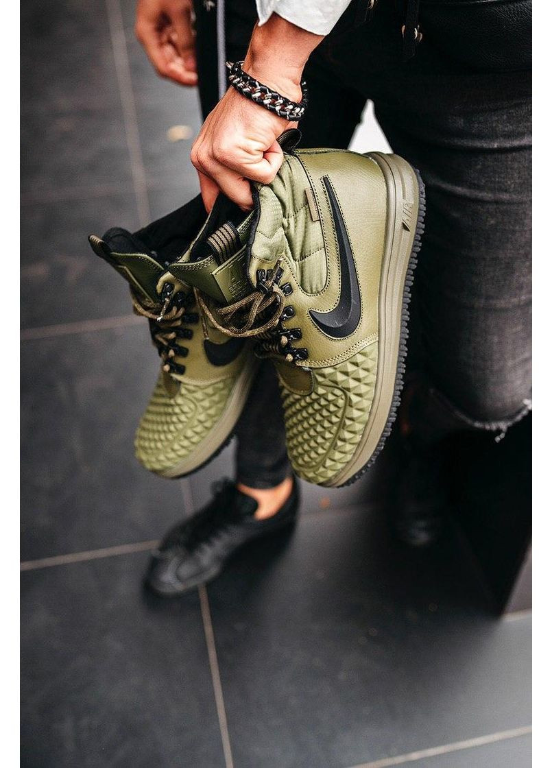 Серые демисезонные кроссовки мужские nike duckboot 17 green найк дакбут No Brand