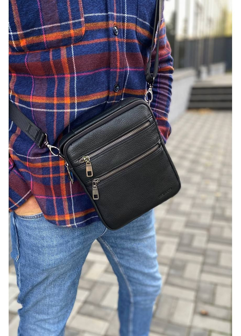 Чоловіча шкіряна сумка Manway Compact Black No Brand (368390034)