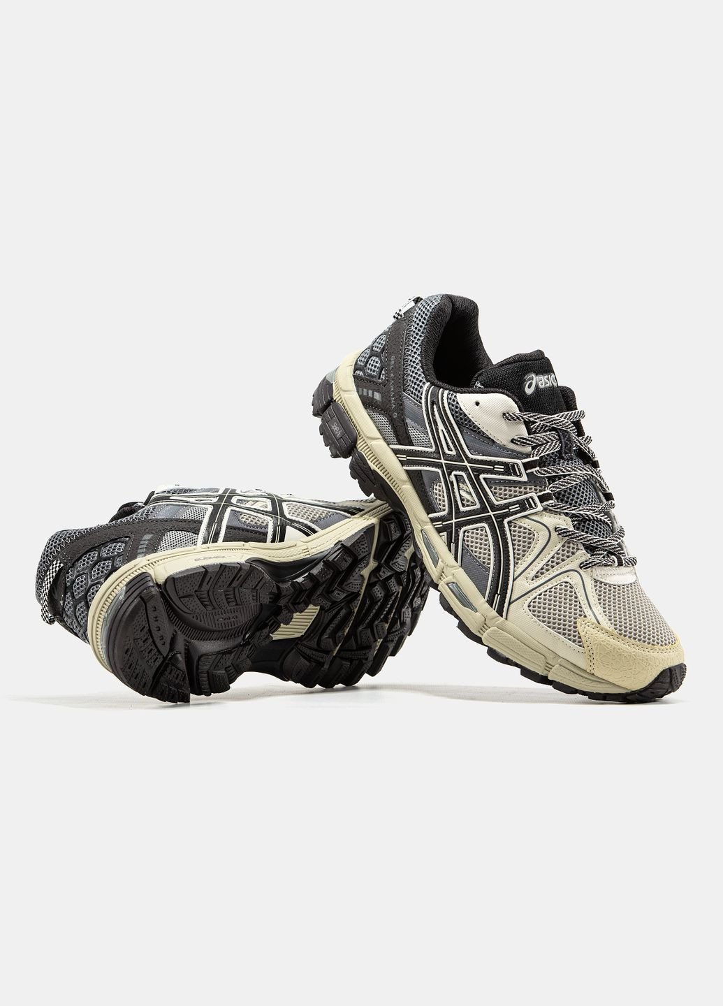 Бежевые демисезонные кроссовки мужские asics gel-kahana 8 beige grey black | асикс гель кахана 8 бежевые No Brand