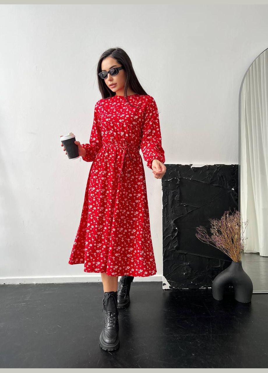 Красное повседневный платье демисезонная popluzhnaya