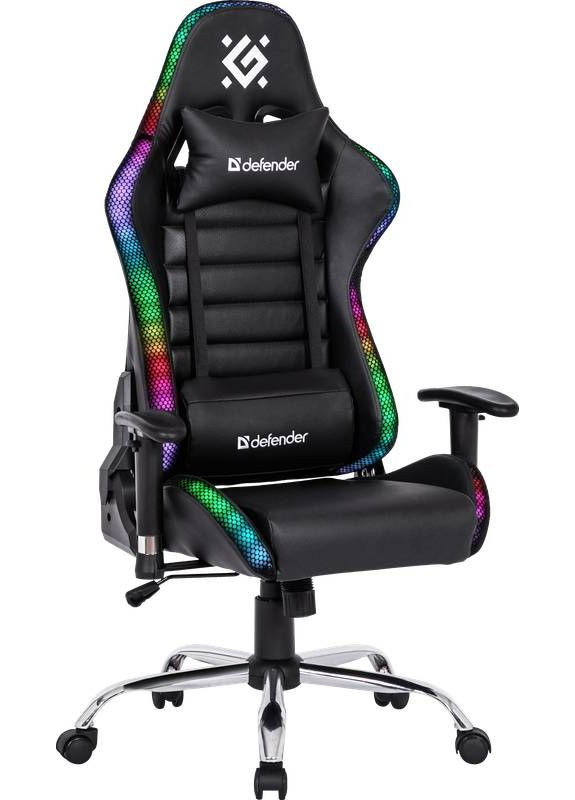 Кресло игровое Ultimate, 60мм, Класс 3, RGB ПУ, Black Defender (314834893)