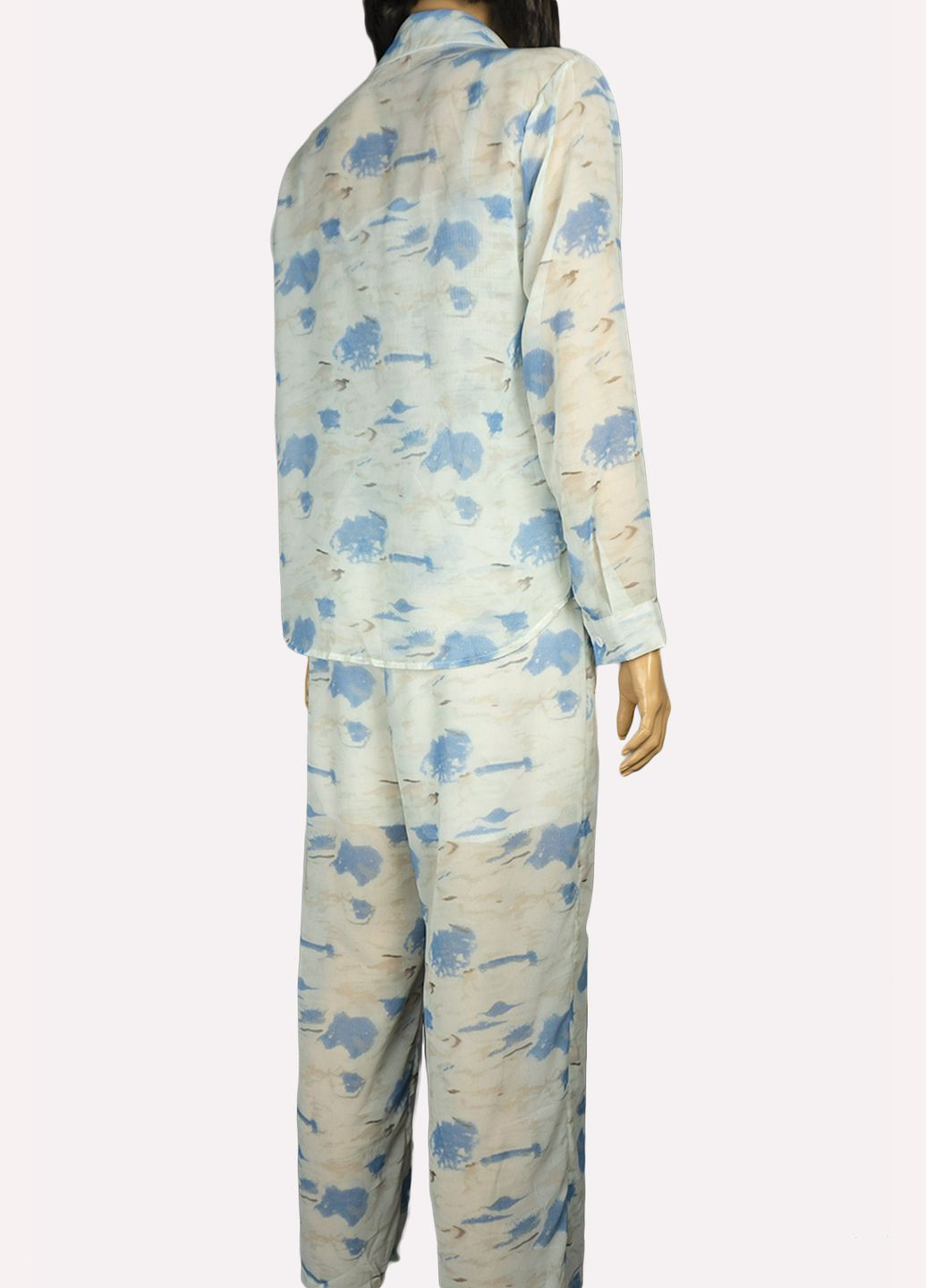Жіночий шифоновий літній костюм Блакитний Number Nine (271683051)