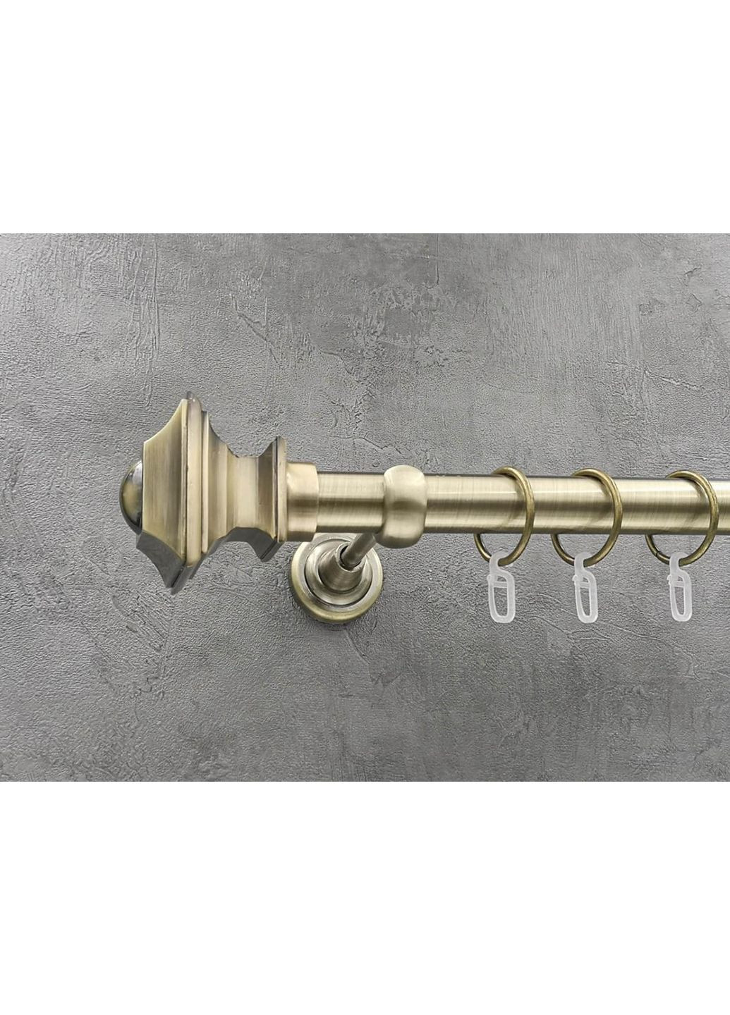 Карниз Борджеза гладкая штанга одинарный открытый 25 мм 160 см Антик Quadrum (352782705)