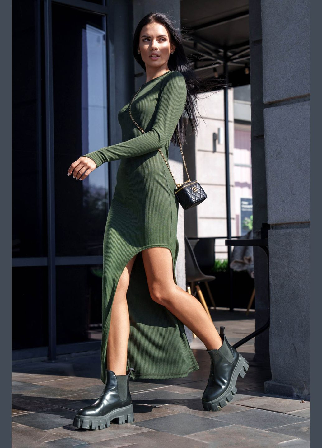 Оливкова (хакі) повсякденний, кежуал сукня футляр Liton