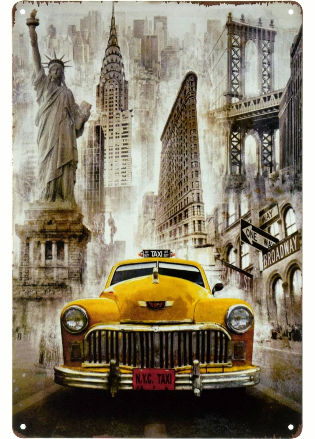 Металлическая табличка "N.Y.C. Taxi" (ms-002724) No Brand (395899892)