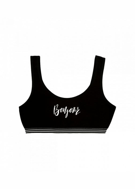 Чорний підлітковий чорний топ на широких бретельках Donella бавовна