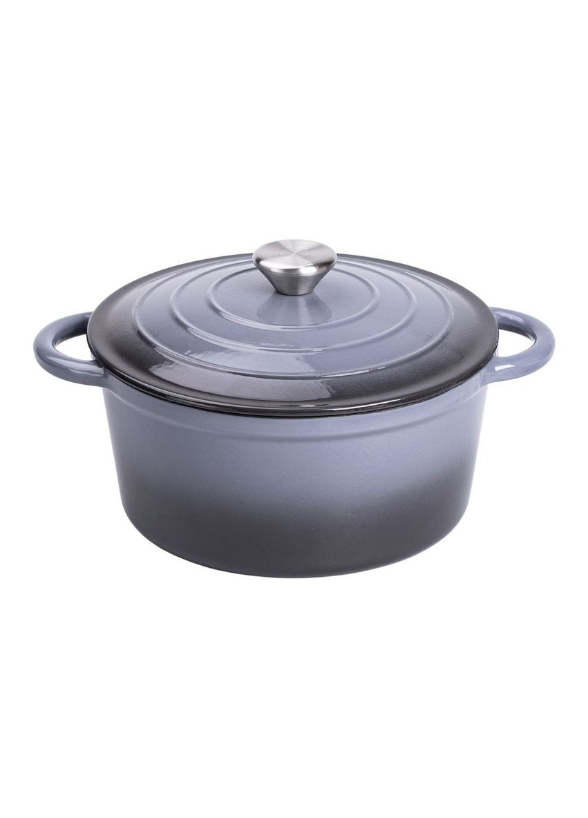 Набір чавунного посуду для приготування 3 каструлі та сковорода з емальованим покриттям Сірий HP-1-5 No Brand (353502283)