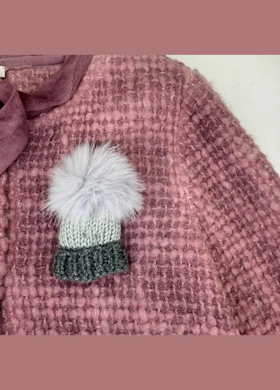 Брошь меховая, арт. 17, Фламинго, 9х5,5 см Fiona (347765984)