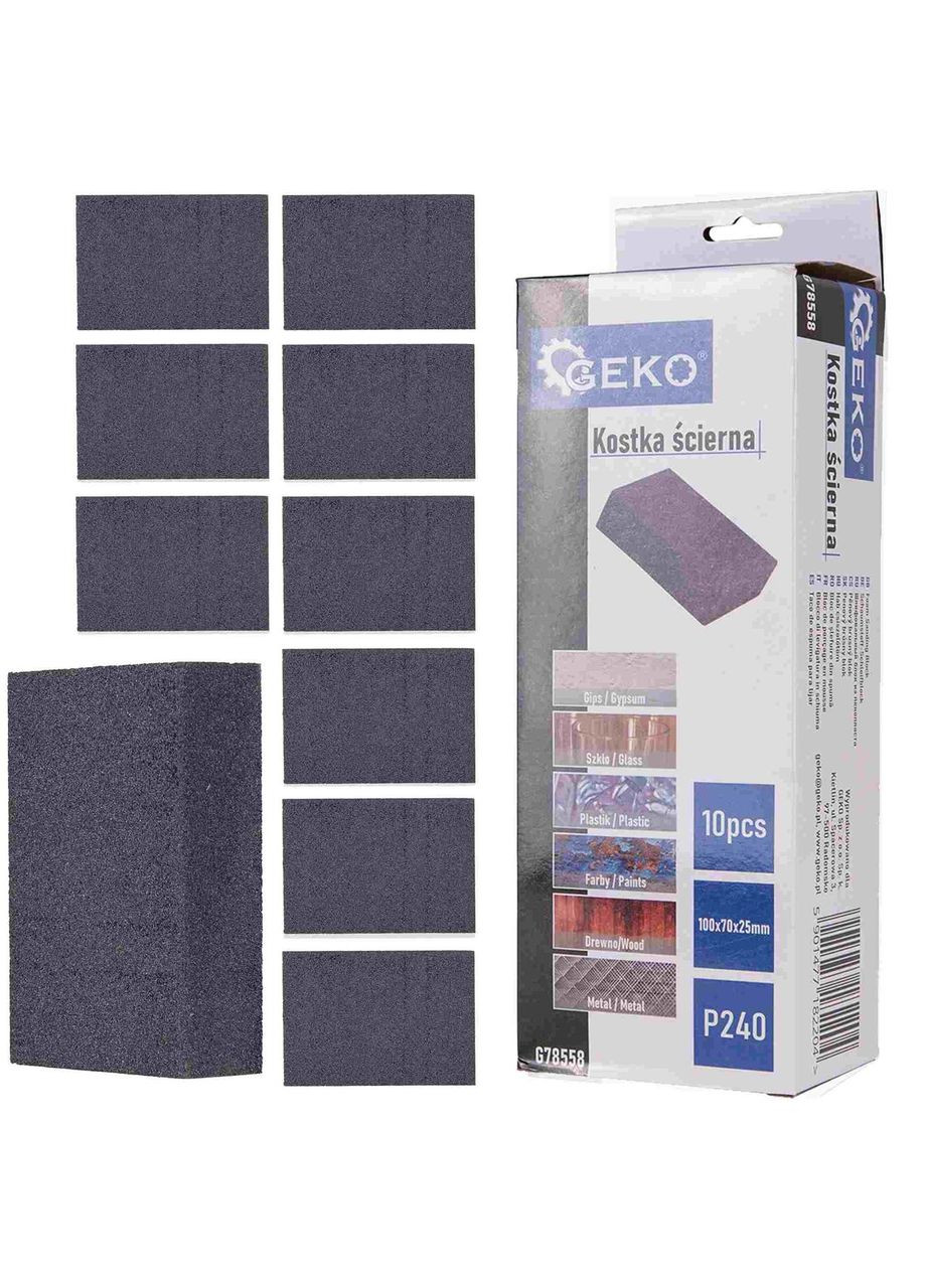 Шлифовальная губка "" 100х70х25мм P240 Geko (314540674)