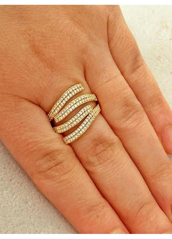 Позолоченное Кольцо р.19, 21. Позолота No Brand (364502946)