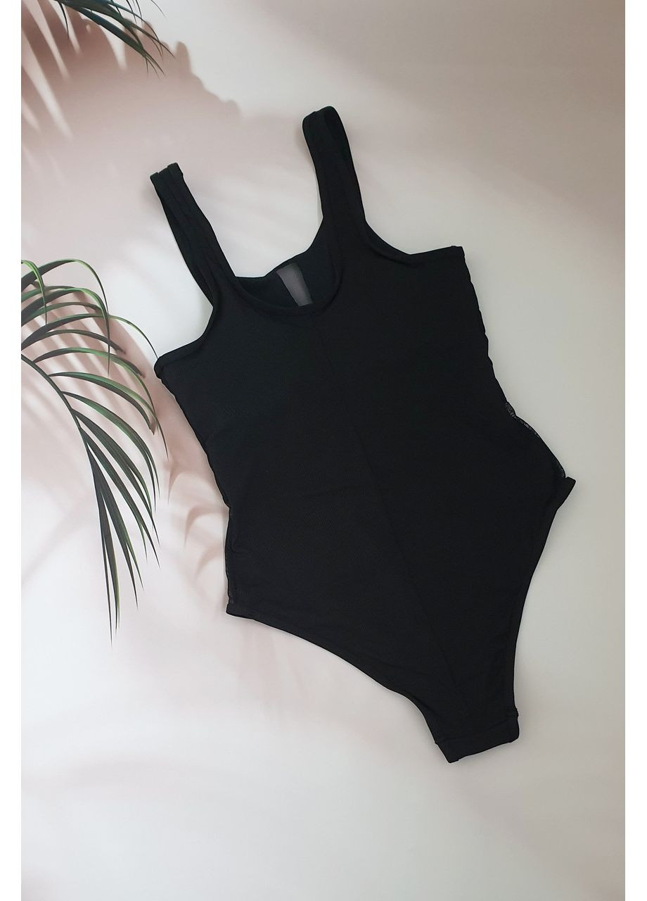 Черный летний женский слитный купальник слитный No Brand
