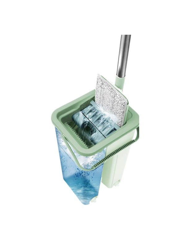 Швабра з відром Cleaning Mop LK-02 з функцією віджимання, прибирання сухими руками Зелена No Brand (340111848)