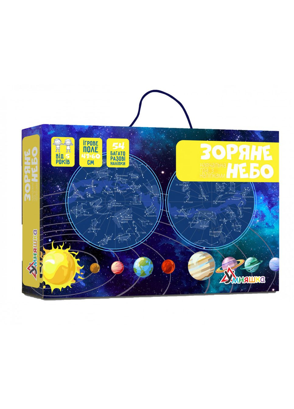 Обучающая игра "Карта звездного неба" (КП-007) KP-007 с многоразовыми наклейками УМНЯШКА (304611056)