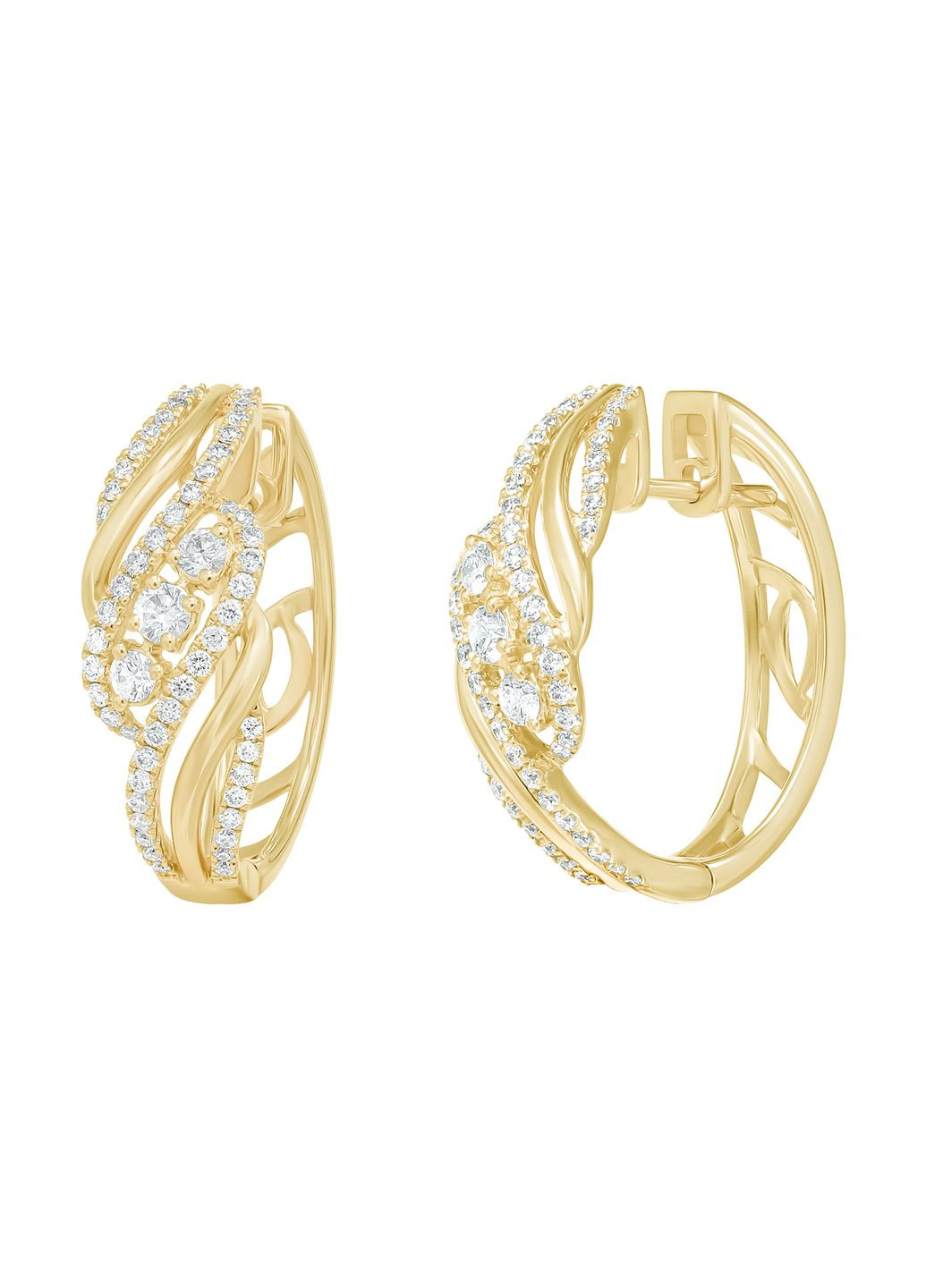 Серьги Ажур с бриллиантами в желтом золоте Zarina (334875664)