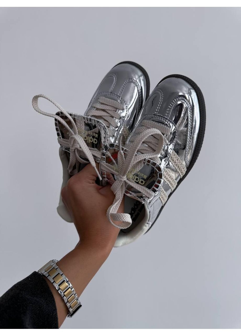 Серые демисезонные кроссовки мужские adidas samba wales bonner silver metallic адидас самба No Brand