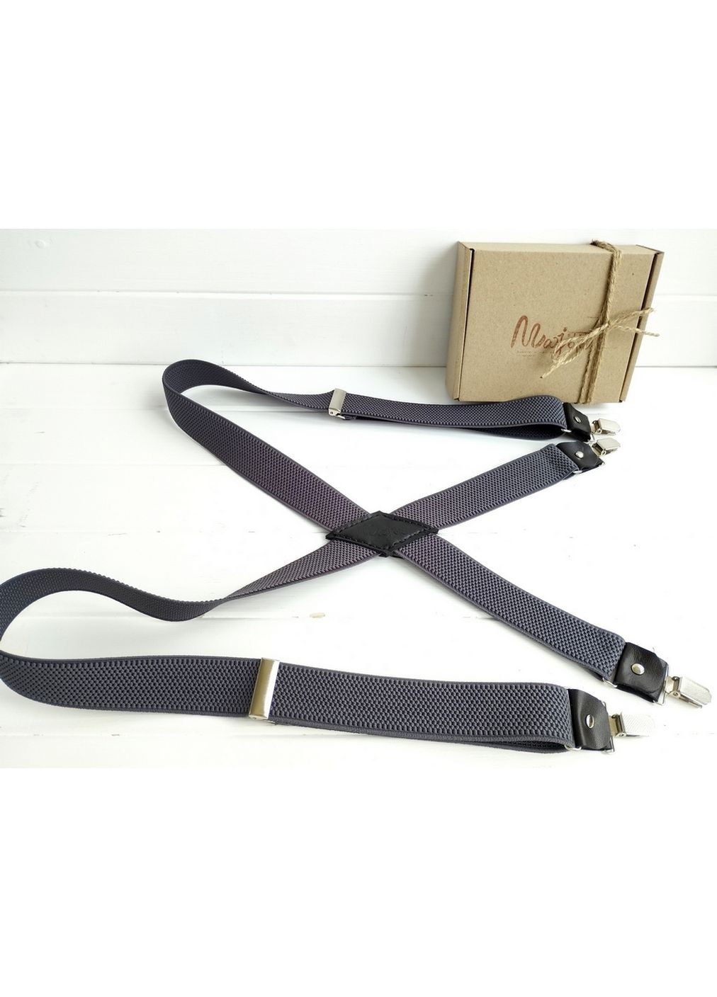 Підтяжки х-подібні сірі Major Style (357206623)