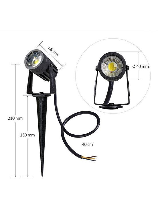 Світильник ґрунтовий Nedes LGL, світлодіодний, 3W, 200Lm, 2800K, IP67, садовий ліхтар, метал No Brand (329200397)