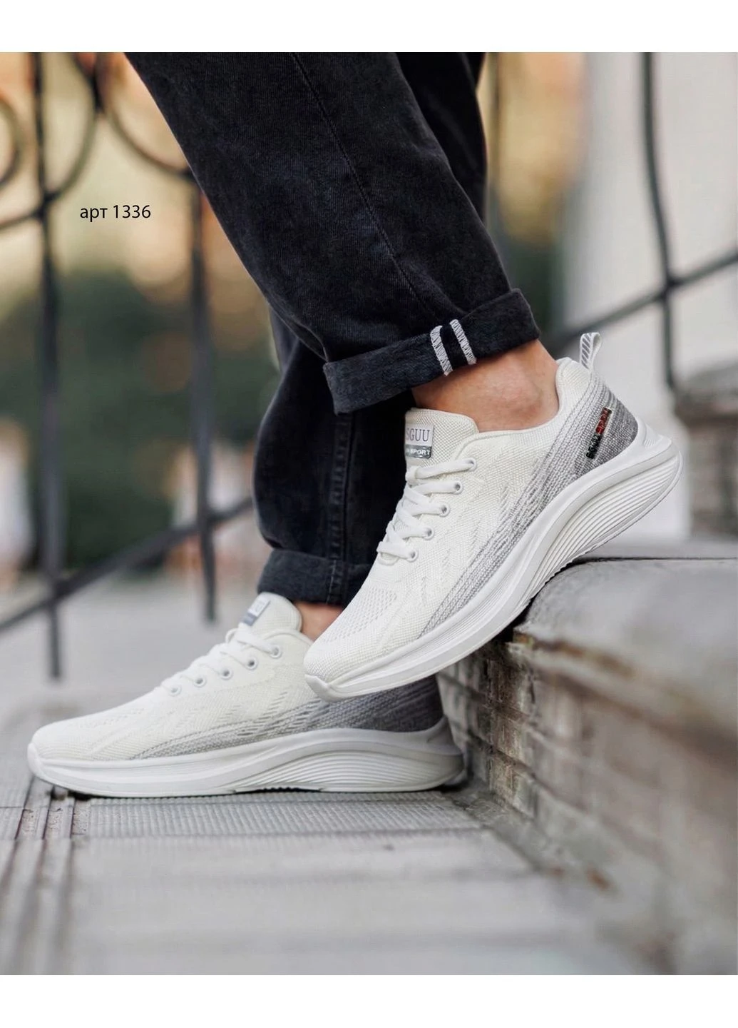 Білі кросівки чоловічі sguu white spring shoes літні Sayota