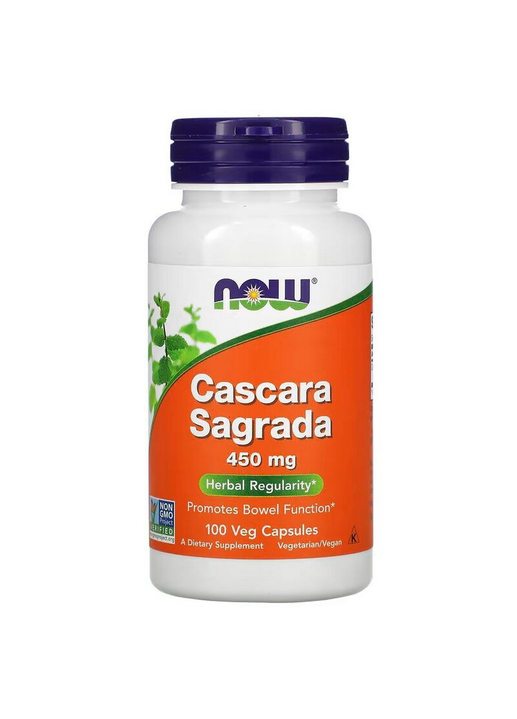 Натуральная добавка Cascara Sagrada 450 mg, 100 вегакапсул Now (294927070)