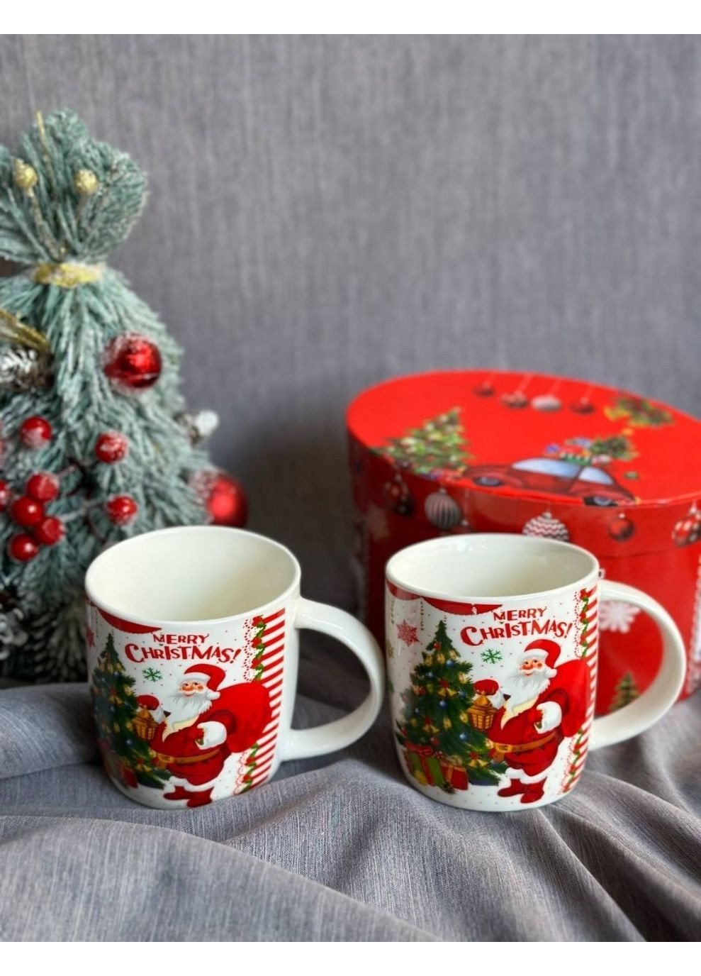 Набір чашок новорічних Tanto кераміка в подарунковій упаковці 350 мл 2 шт T3693 Yiwu (365290976)