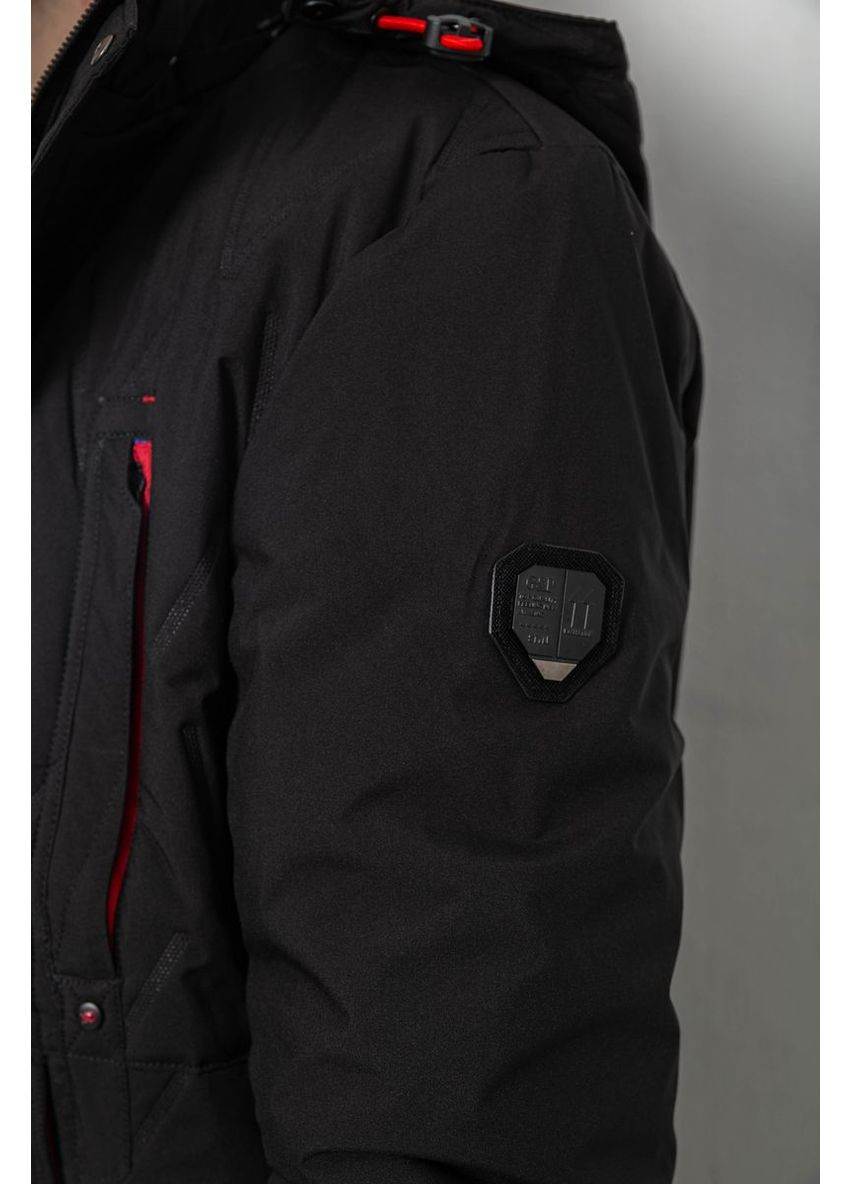 Чорна демісезонна куртка чоловіча демісезонна з капюшоном, колір хакі, 244rl9159al Ager