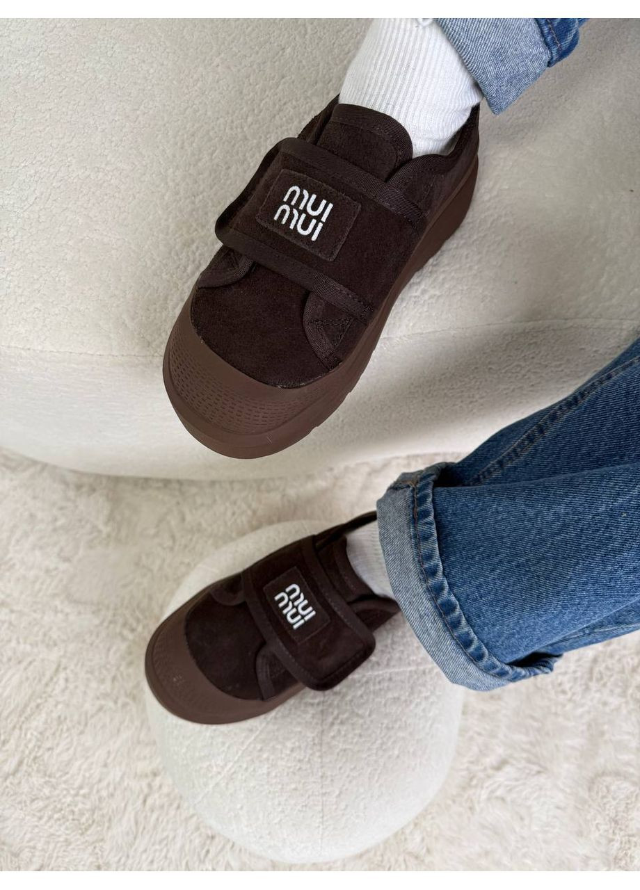 Кросівки зимові з натуральної замші ITTS кавові зими (370046218)