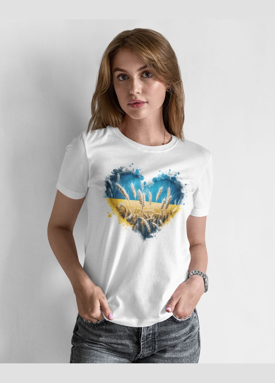 Футболка жіноча патріотична з серцем 21100010 Mishe - (315048389)