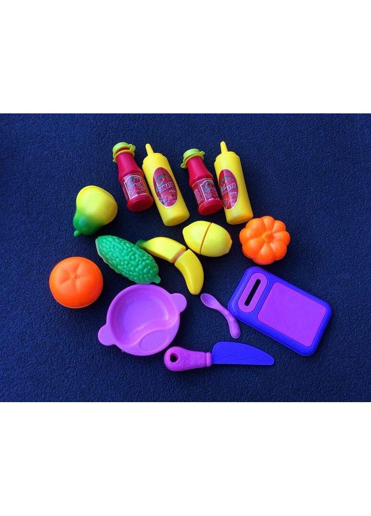 Продукты (набор для пикника) 0973B на липучке, дощечка, нож,тарелка, бутылочки, в ящике пластм.0973B No Brand (301648785)