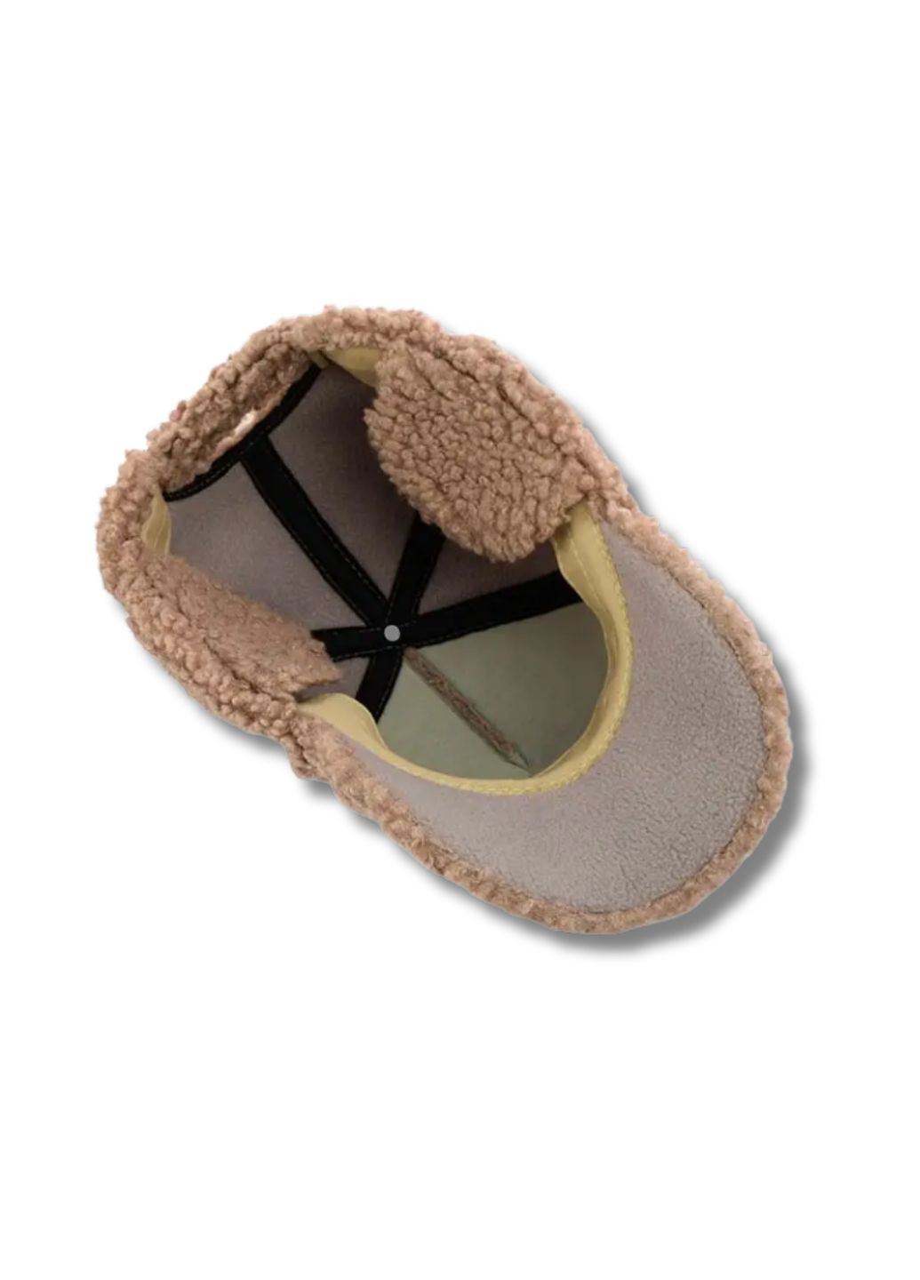 Жіноча зимова кепка з хутра з вушками - Баранець No Brand Зимова кепка (351348131)