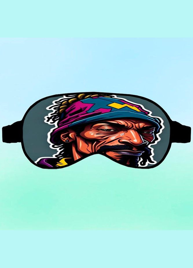 Маска для сна снуп дог Черная с принтом No Brand (315044456)