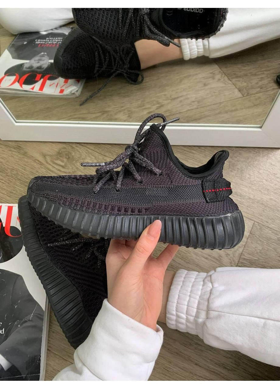 КРОССОВКИ ЖЕНСКИЕ ADIDAS YEEZT BOOST 350 V2 BLACK АДИДАС ИЗИ БУСТ No Brand чёрные демисезоны (369389552)