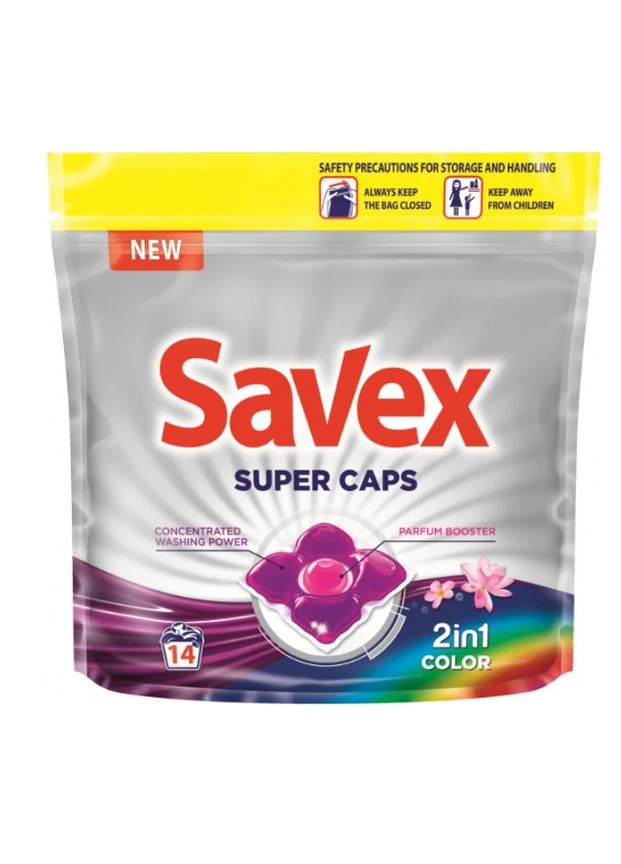 Капсули для прання 14 шт Super Caps 2in1 Color Savex (399553025)