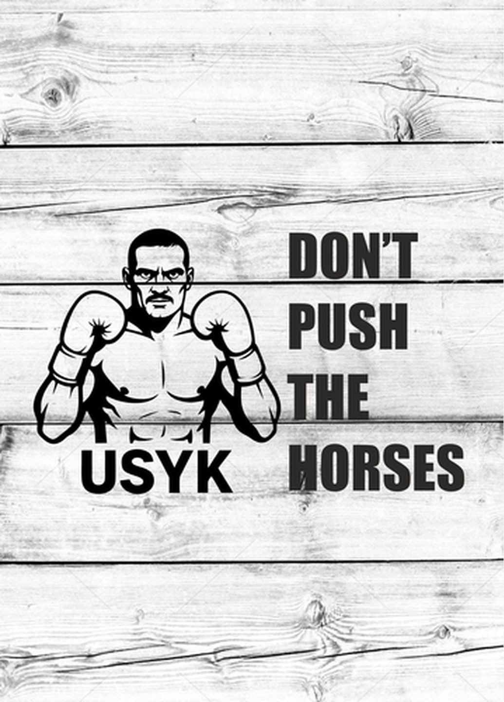 Наклейка на авто Don`t push the horses донт пуш зе хорсес фраза Усика 20х13 см Чорний No Brand (348321761)