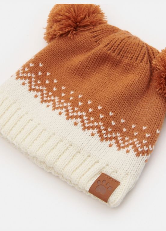 Шапка з помпонами для хлопчика 6-9 міс. Коричнева Sinsay (315494132)