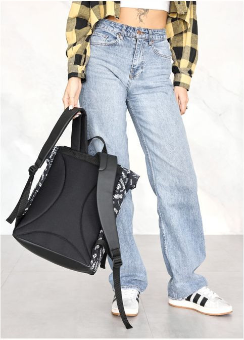 Рюкзак ролл унисекс RollTop Milton черный с клапаном Sambag (302519158)