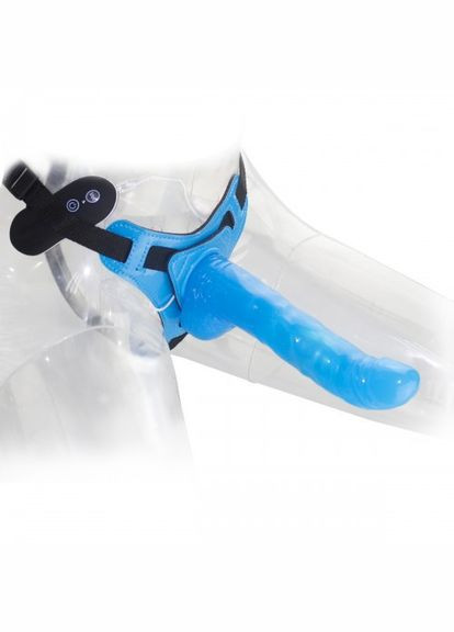 Страпон с вибрацией на ремнях Harness Curved Dong с пультом управления силиконовый No Brand (303905717)