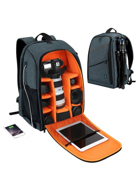 Рюкзак для фотоаппарата PU5011 с отделом для ноутбука 15,6" и дождевиком Синий (код: IBF086Z) Puluz (348321825)