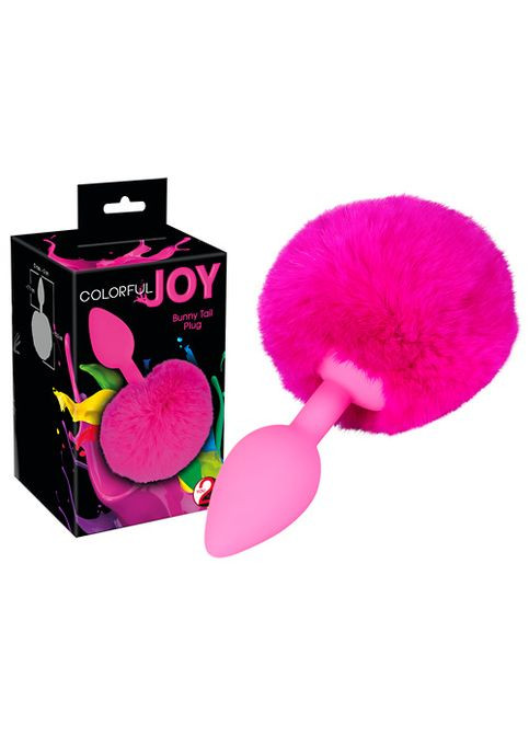 Анальна пробка Colorful Joy Bunny Tail Plug Рожева CherryLove You2Toys (282710808)