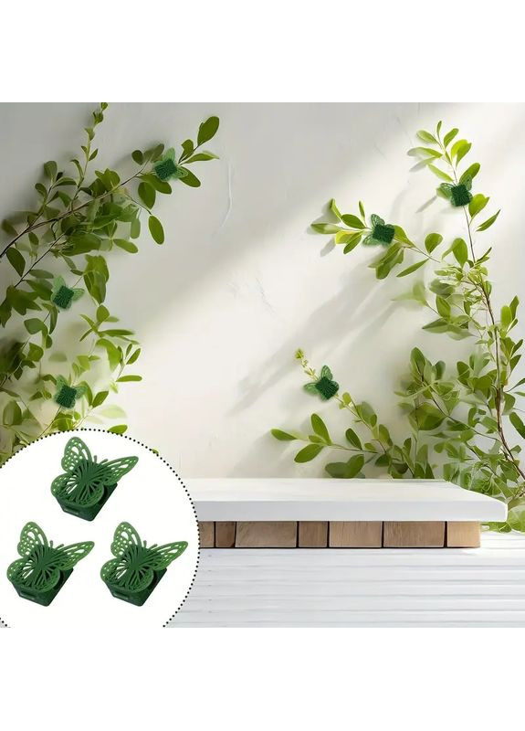 Клипсы для подвязки растений 10 шт настенные, поддержка для растений, форма бабочка No Brand (370290336)