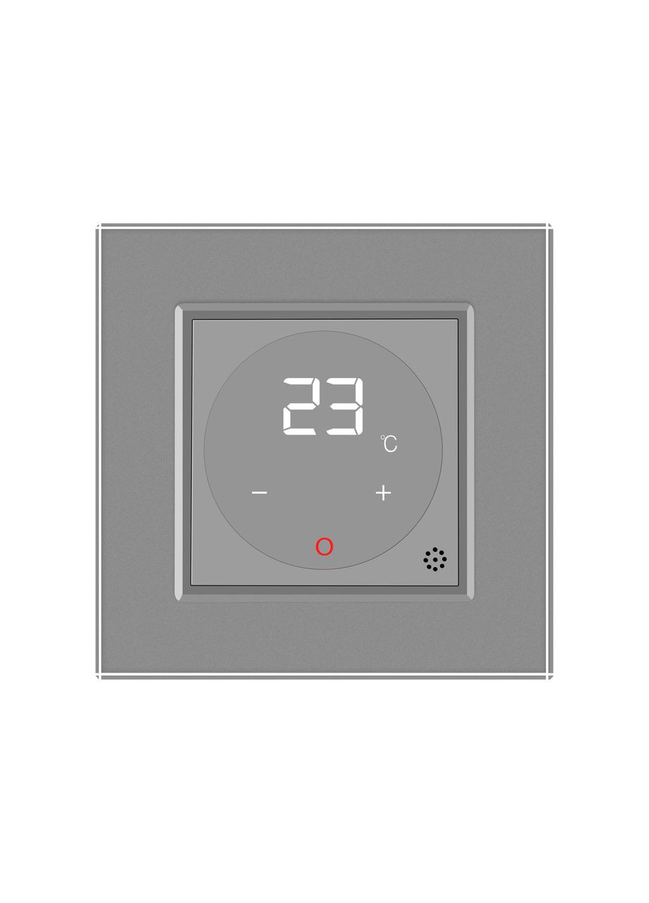 Терморегулятор (термостат) сенсорний програмований для керування газовим та електричним котлом опалення, сірий скляний Livolo (371777119)