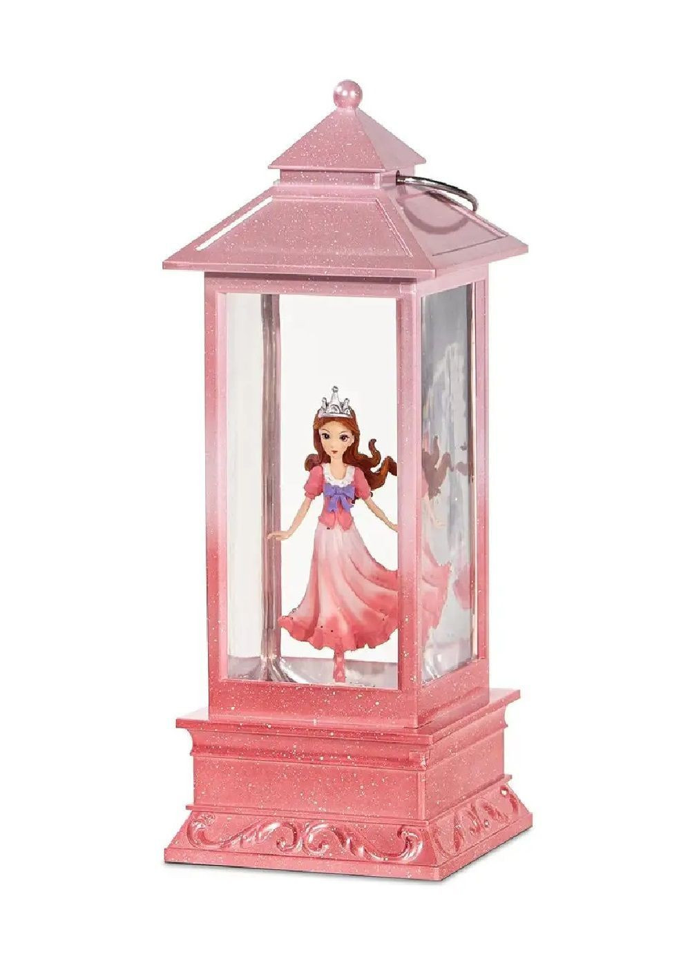 Ночник светильник музыкальный новогодний со снежным эффектом работой от USB батареек 27,5 см (482068-Prob) Розовый Unbranded (370084129)