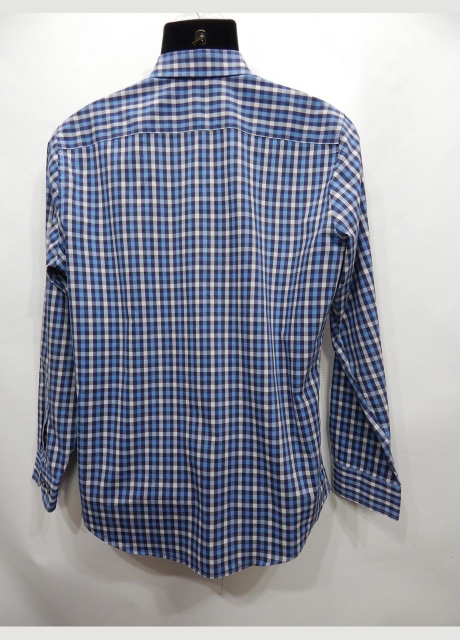 Синяя кэжуал рубашка в клетку No Brand