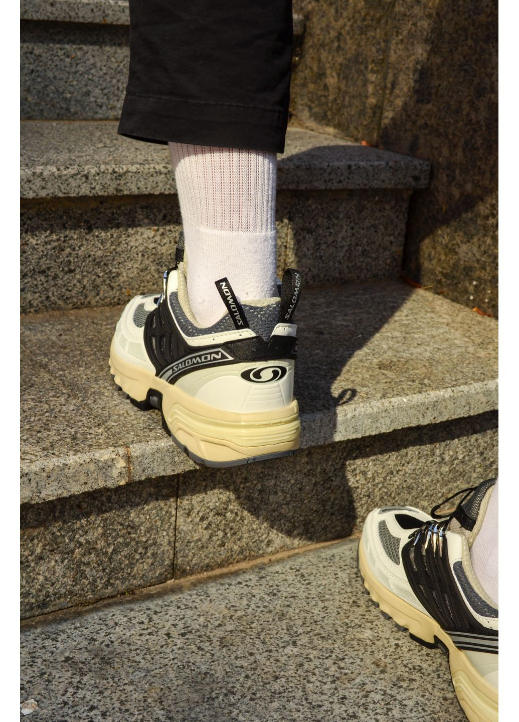 Чорні Осінні кросівки чоловічі salomon black white саломон No Brand