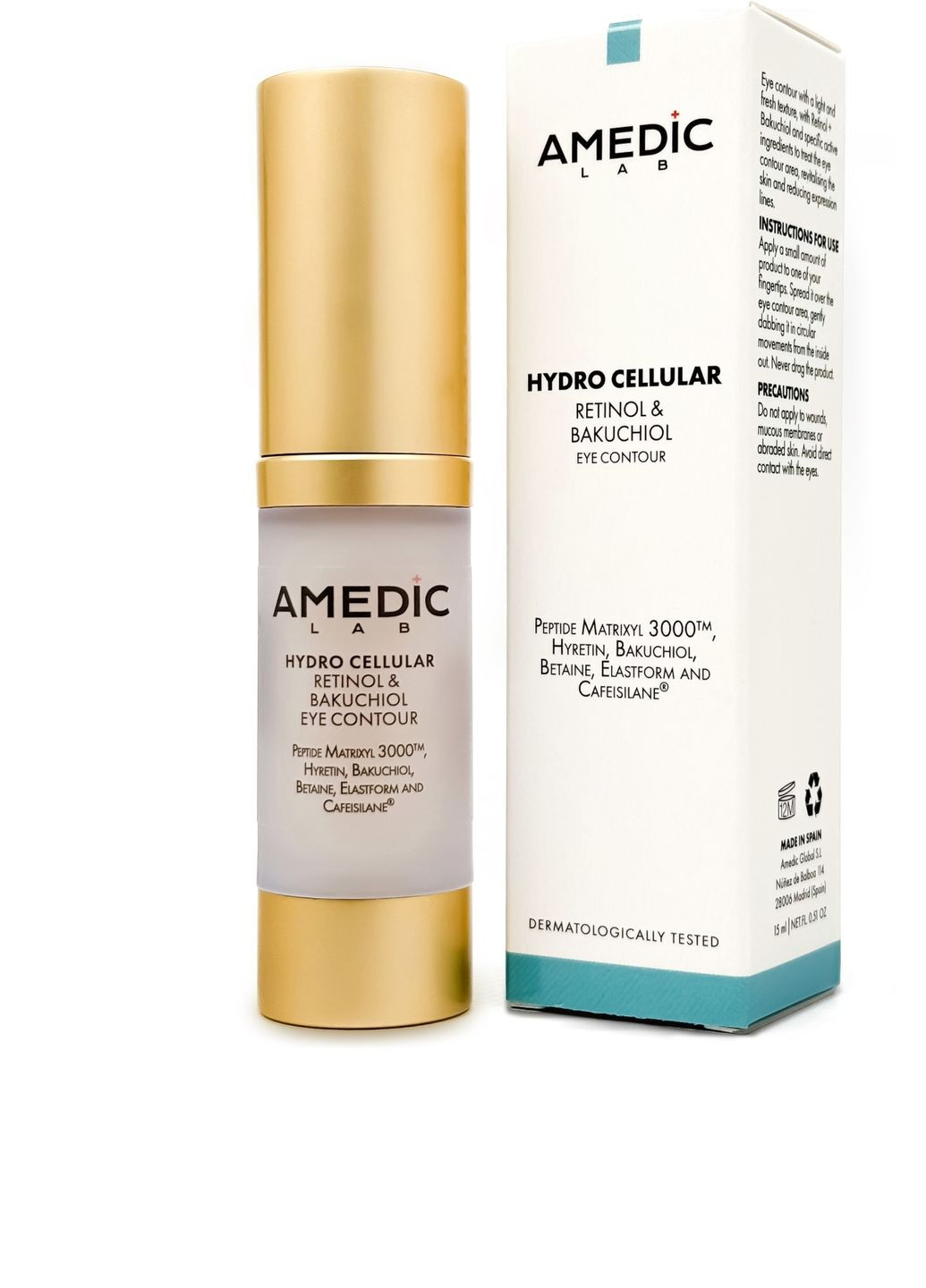 Крем навколо очей проти зморшок з ретинолом Hydro Celular Retinol & Bakuchinol Eye Contour 15ml (1519758-41308733) Amedic (368885610)