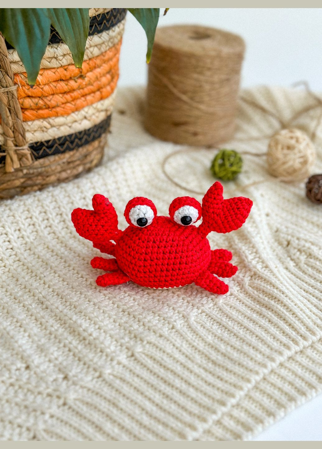 Вязаная игрушка амигуруми «Краб» крючком, ручная работа No Brand (331892779)