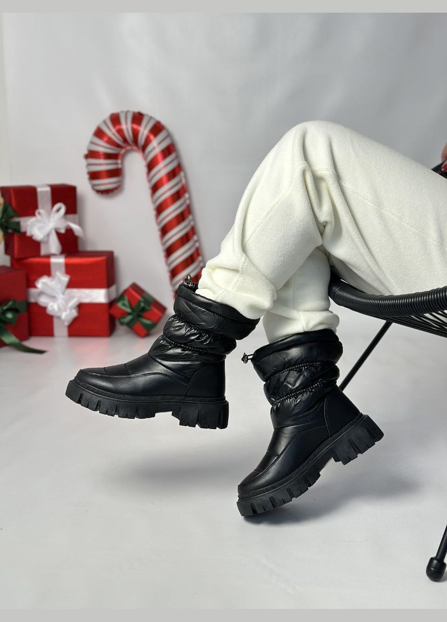 Черные стильные женские дутики No Brand