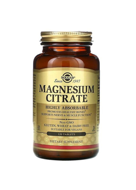 Цитрат магнію, Magnesium Citrate,, 120 таблеток Solgar (362371651)