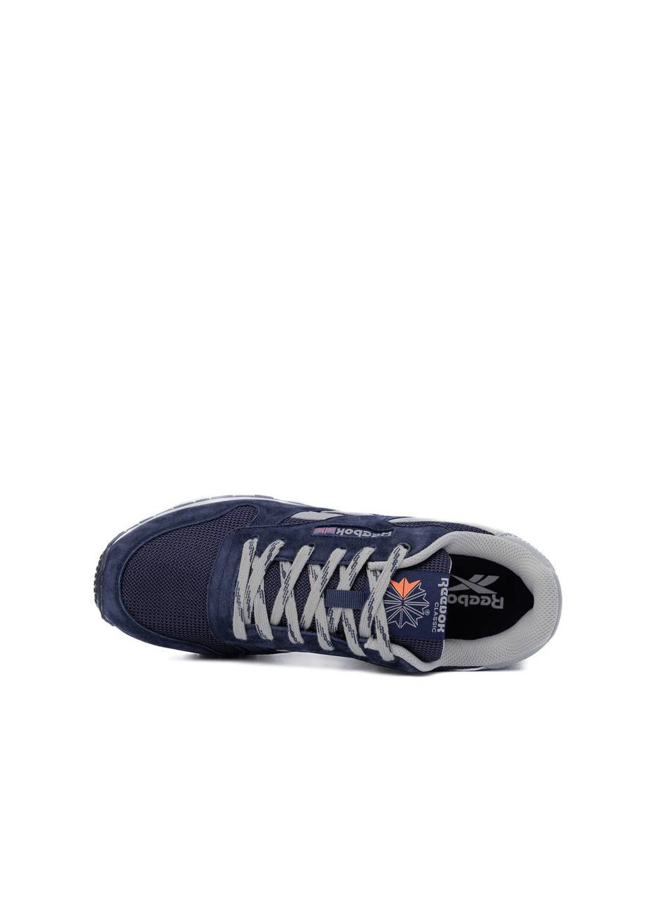 Синие демисезонные кроссовки мужские reebok nd No Brand Classic Leather Blue Silver