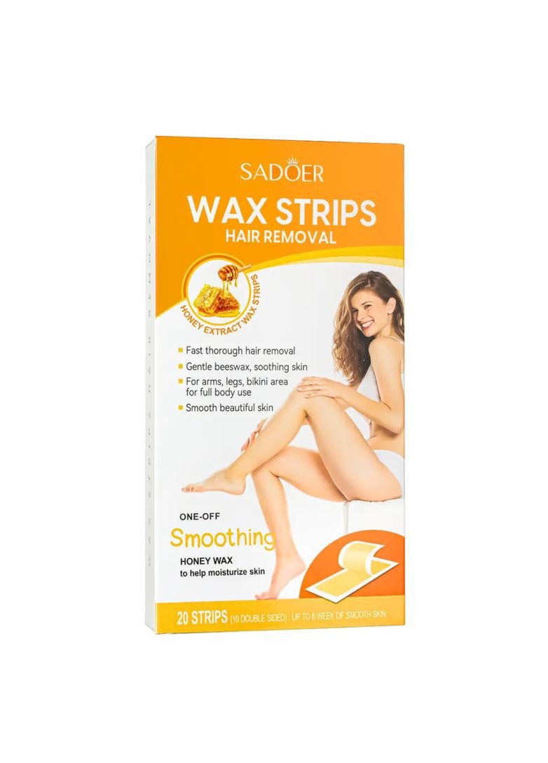 Воскові смужки для депіляції обличчя і тіла Sadoer з екстрактом меду, 20шт Plus-plus (354797226)